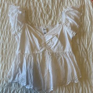 White eyelet tank top